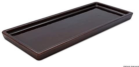 K&K Keramik Unterschale/Untersetzer 45x18x2,5 cm f. K&K Balkonkasten 48x20x18 braun-glänzend