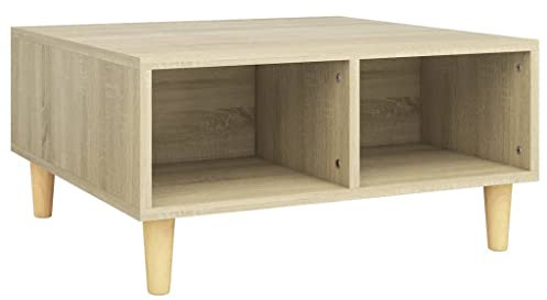 vidaXL Couchtisch Skandinavisch Beistelltisch Wohnzimmertisch Kaffeetisch Sofatisch Teetisch Tisch Wohnzimmer Sonoma-Eiche 60x60x30cm Holzwerkstoff