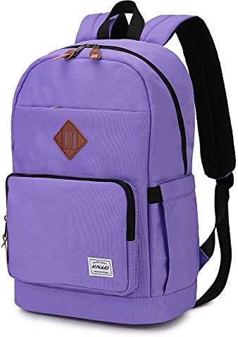 RAVUO Backpack for Women, Water Resistant School Backpack for Teenager Casual Travel Daypack School Bags Fits 15.6 Inch Laptop Purple