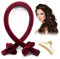 Heatless Curling Rod Headband, No Heat Wave Hair Curlers for Long Medium Hair, Soft Rubber Silk Ribbon Lazy Sleep Curlers for Overnight DIY Hair Styling Tools (Rose Red)