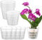 LetsDressUp Lot de 10 pots d'orchidée transparents de 14 cm avec trous, pots de fleurs en plastique durable, drainage des plantes pour semis 5.5 Inches