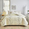 OLDBIAO Bettwäsche 200x200 cm Set, Mikrofaser Bettbezug 200x200cm und Kissenbezüge 80x80cm, Ästhetisch Blume Zweig Design, Beige Bettdecke Cover mit Reißverschluss für Doppelbett