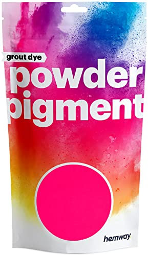 Hemway 50 g / 1.75 oz UV Fluorescent Hot Pink Premium Grout Powder | Concrete Coloured Dye Pigment | Render Mortar Powdered Brick Toner | Suitable for Bathroom & Kitchen | High Colour Saturation