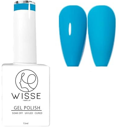 Wisse Make up Gel Nail Polish, UV/LED Soak-Off Nail Art Manicure Pedicure for Professional, Salon & Home Use - Long Lasting & Easy to Apply, 30 Colours - Turquoise