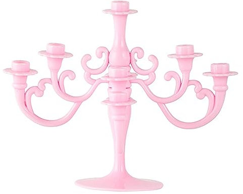 Slant Collections Birthday Party Candelabra Cake Topper, 5.5 H, Pink