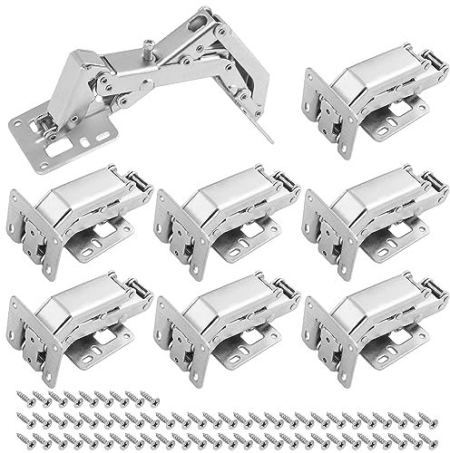 Lot de 4 paires de charnières de porte d'armoire à 170 degrés, charnières de montage hydrauliques réglables dissimulées, charnières de portes d'armoires sans cadre pour armoires de cuisine, armoires,