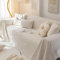 Gualiy Sofa Überzug 180x300cm, Einfarbig Sofa Überzug 3 Sitzer Couch Überzug Antirutsch Beige Weiß Sofabezug für Wohnlandschaft