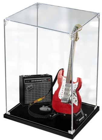 Acryl Vitrine Schaukasten Kompatibel Mit Lego 21329 Gitarre Modello,Transparent Staubdichte Showcase (Nicht Enthalten Modellbausatz) 2MM