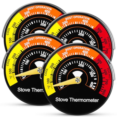 4 Pcs Magnetic Wood Stove Thermometer Gas Pellet Fireplace Pipe
