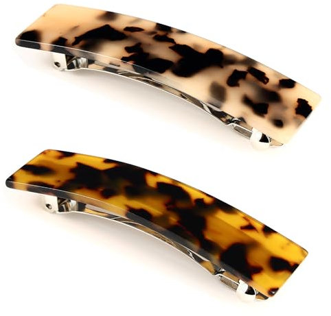 2 Stücke Haarspangen Damen Groß Retro Automatische Haarspange Französische Vintage Haarspangen Dickes Haar Hair Clips Hair Barrettes für Damen Frauen