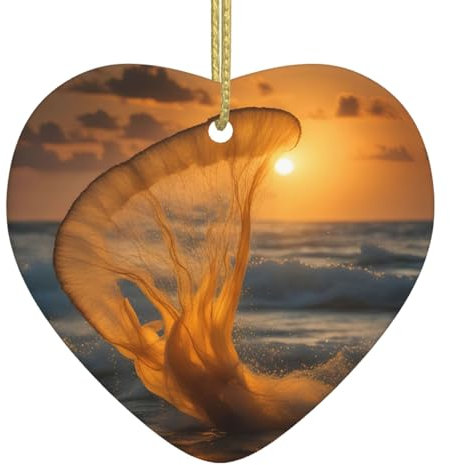 Vintage Keramik Weihnachtsbaum - Herzförmige hängende Keramik Christbaumschmuck - Eine einzigartige Mischung aus Eleganz Meerjungfrau Schwanz 1