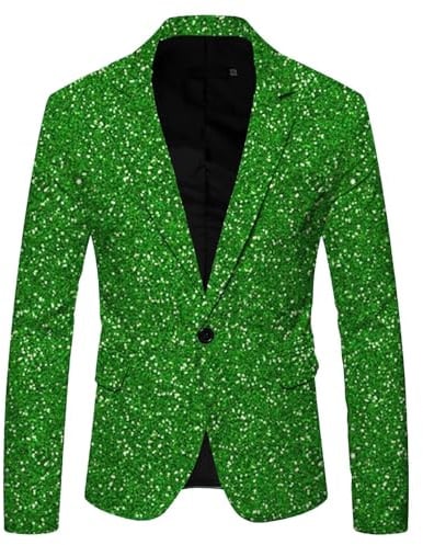 Karneval Kostüm Herren Pailletten Sakko Anzugjacke Gold Festlich Glitzer Outfit Glitzer Anzug Slim Fit Karneval Kostüm Pailletten Anzug Smoking Anzüge