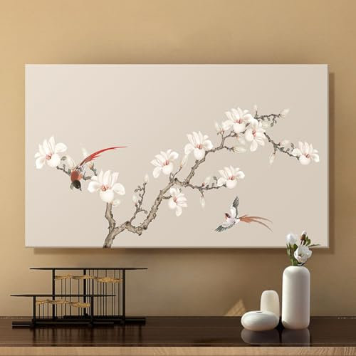 VUT Tv-bildschirmabdeckung, LCD-Schutz, Staubschutz, Haushalt, Zum Aufhängen, Tv-Abdeckung, Polyester, Elastisches Tuch, Tv-Abdeckung(Size:80-85IN,Color:A)