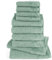 Pure Label 10-TLG. Handtücher Set aus 100% Baumwolle, saugstark und weich - 2X Badetuch (70x140 cm) 4X Handtuch (50x100cm) 2X Gästetuch (30x50 cm) 2X Waschlappen (16x21 cm), Grün