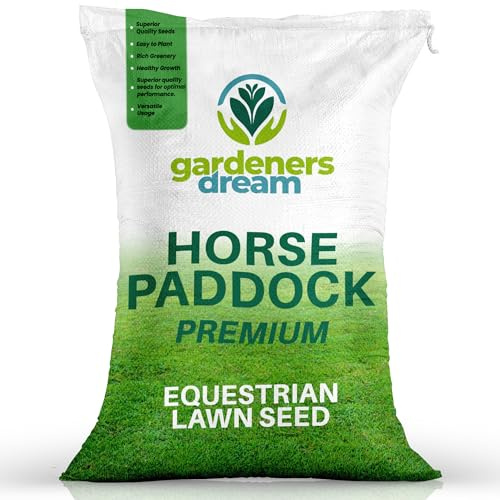 Gardener's Dream Horse Paddock Grass Seed - Luxurious Growth, Durable Pasture Mix, Fast Establishment, UK Climate Hardy, Equine-Friendly, DEFRA Certified - 10kg (2000m2)