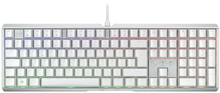 CHERRY XTRFY MX 3.1, clavier de jeu mécanique, Disposition française (AZERTY), rétro-éclairage RGB, boîtier alu, port USB-A, MX2A RED Switches, blanc