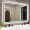 STARLEAD 1000x700 mm Black-Bathroom-Mirror-with-LED-Lights and Bluetooth, LED-Bathroom-Mirror-Wall-Mounted with Anti-fog, 3 Colours Dimmable, Memory Function, IP44, Tempered Glass, Horizontal/Vertical