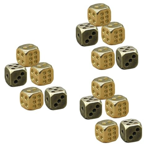 TOYANDONA 15 Stück Würfel Aus Reinem Kupfer Kupfer Bastel Würfel Requisite Würfel Spielzeug Würfel Aus Massivem Kupfer Spielwürfel Exquisite Kleine Würfel Kupfer Würfel Spiel