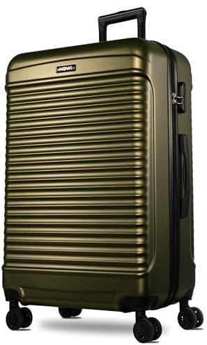 NOWI Las Palmas Koffer XL – 96L Ultraleicht-Hartschalenkoffer mit 8 Rollen 360° drehbar, Wasserabweisender Koffer mit Zahlenschloss, Rollkoffer groß für Reise & Aufgabegepäck (metallic grün, XL)