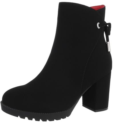 Ital Design Damenschuhe Stiefeletten High-Heel Stiefeletten, XJ-638-, Kunstleder, Schwarz, Gr. 36