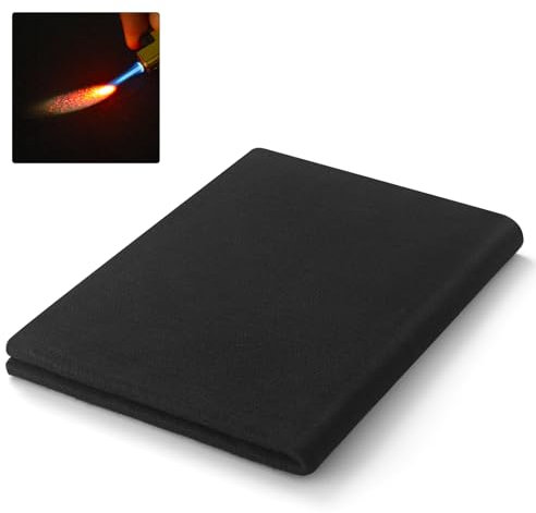 Plaque Ignifuge Soudure, Couvertures de Tapis Ignifuge de carbone, 5 mm d'épaisseur, résistent aux hautes températures, protègent contre les étincelles, les éclaboussures et les scories (45 x 60 cm)