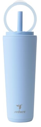 Reduce Halo 24 oz Stainless Steel Vacuum Insulated Tumbler - Spill Proof Travel Mug with Flip Handle Lid - Keeps Drinks Cold for 32 Hrs - Dishwasher Safe - Cupholder Friendly - Glacier