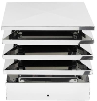 ALLINOX Terminale Architettonico Comignolo Antivento Canna Fumaria Acciaio INOX AISI 304 Fumaiolo Quadrato Per Camino (32x32)
