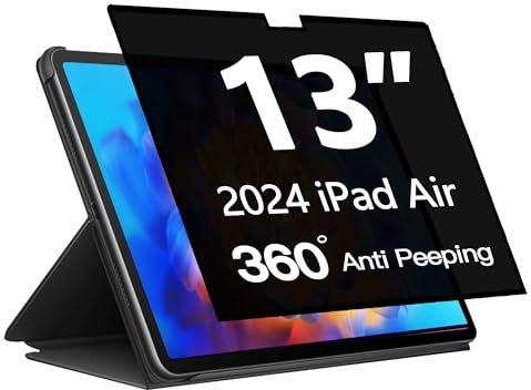 Phimoos 360° Full Adhesive Privacy Screen Protector for iPad Air 13 inch M3/M2 (2025/2024), Anti-Fingerprint, Anti-Blue light, Anti-Glare, 4-Way 360° Anti-spy Screen Protect Film