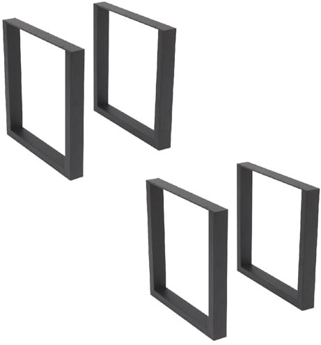 Queiting 4 Stück Metall Tischbeine 43x40cm Tischbeine Metall Schwarz Tischrahmen Bankrahmen Tischbeine im Industrial-Look Stahl Tischrahmen Wird für Bank Couchtisch Bei DIY Esstisch (4 Stück)