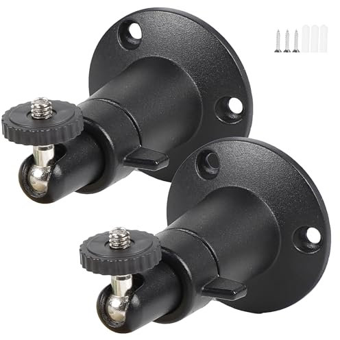 Fuworance 2 Stück Kamerahalterung Verstellbare Außenbereiche Wandhalterung für Sicherheitskameras Kompatibel mit Ring Stick Up Cam/EufyCam 2C Pro/Arlo Pro/Ultra/Wyze Cam Pan mit 1/4 Schraube Schwarz