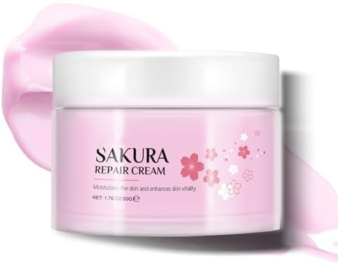 Crème visage aux fleurs de cerisier – Hydratant anti-âge pour la peau, renforce l'élasticité, raffermit la peau, réduit les rides et hydrate la peau pour les peaux sèches et sensibles, soins de la