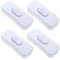 Powice Lot de 4 interrupteurs intermédiaires, interrupteur à cordon, interrupteur 230 V, interrupteur à câble, convient pour les câbles d'alimentation à 2 et 3 fils et les petits appareils ou
