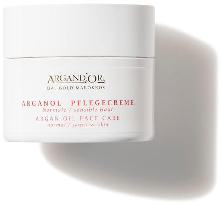 ARGAND'OR Arganöl Pflegecreme - M - 50ml Für normale und sensible Haut Feuchtigkeits-Gesichtspflege Tagescreme und Nachtcreme DERMATEST SEHR GUT Vegan Zertifizierte Biokosmetik