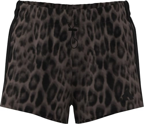 adidas Women's Seasonal Essentials Leopard Print Woven Shorts with 3-Stripes, Multicolor/Earth strata, S