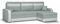 SENTO TRADE Ecksofa mit Schlaffunktion, Bettkasten, L-Form Eckcouch, Schlafsofa, inkl. Hocker, Bonellfederkern, CONDI (Mint-weiß)