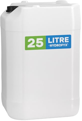 HYDROFYX 25L Empty Water & Liquid Storage Container – Food-Safe HDPE Plastic Can with Secure Screw Cap – Stackable Reusable Household Storage – 1 Pack