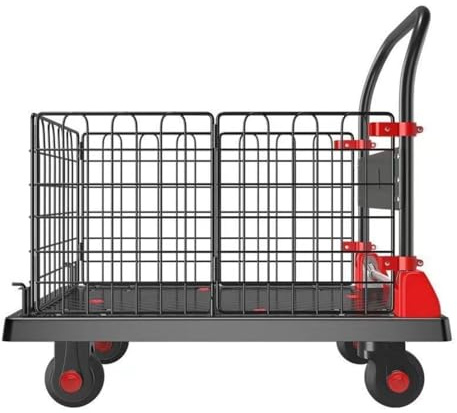 Jian1004 Sackkarre, Mehrzweck-Transportwagen mit klappbarem Geländer for Campingstände und Warentransport,Klappbare Sackkarre
