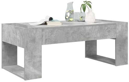 vidaXL Couchtisch Beton Grau 110 x 50 x 41 cm Holzwerkstoff, Stylischer Couchtisch für Dein Wohnzimmer, rechteckig und aus robustem Holzwerkstoff, funktional und praktisch.