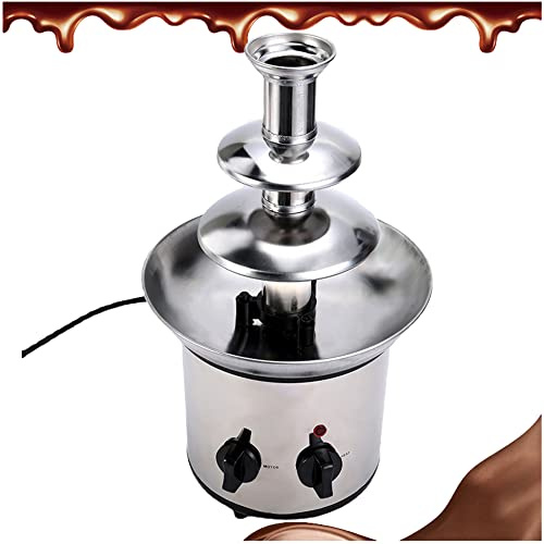 ZOCWJK 3-Tier Chocolate Fountain Large Fondue Sets with Hot Melting Pot Base, Adjustable Temperature, Easy to Assemble for Party Wedding and Birthday,