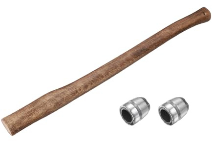 sourcing map Wood Axe Handle Replacement 35.4 Universal Hickory Hatchet Handle with Round Wedges for Camp Gardening Axe
