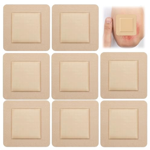 8 Stück Silikonschaumverband 5cm X 5cm, selbstklebend | Geeignet für Dekubitus; Wasserdichter Wundpflaster.