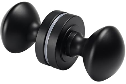 Monlech Double-Sided Round Mortice Door Knob, Aluminium Oval Handle for Interior Front Doors, Sheds, Cabinets, Barn Door (Matte Black)