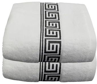 Julie Julsen 2er Pack Duschtuch 23 Farben erhältlich weich und saugstark 600gsm Öko Tex 70 x 140 cm Weiß-Schwarz