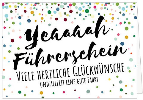 Große Glückwunsch-Karte (A4) zur bestandenen Prüfung: Führerschein bestanden/mit Umschlag/Edle Design Klappkarte/Glückwunsche/Extra Groß/Edle Maxi Gruß-Karte