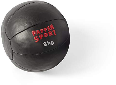 PAFFEN SPORT Star Medizinball aus Leder – schwarz – 8 kg