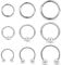 Briana Williams 9stk Silber Septum Nasenpiercing Nasenring Clicker Ring Edelstahl Hufeisen Lippe Labret Tragus Ohrring Piercing Schmuck