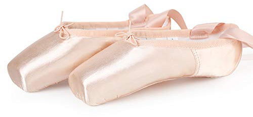 Bezioner Spitzenschuhe Rosa Ballettschuhe Professionell Tanzschuhe mit Spitzenschoner und genähtes Band für Damen/Mädchen (Bitte wählen Sie eine Nummer größer) 30