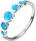 Purmy Silber Ring 925 Blauer Opal Damen Ringe Minimalistischer Schmuck,Blauer Opal Schmuck Jubiläumsgeschenke Hochzeitsringe Ring Verlobung Größe 54 (17.2)