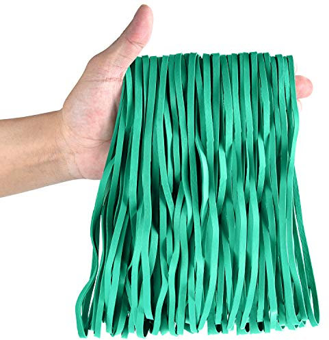 Coopay 180 Pack Green Rubber Bands, Heavy Duty, Size 8 inches, for Office Supply, Trash Can, File Folders, DIY Craft