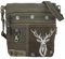 Domelo Trachtentasche. Kleine Umhängetasche. Oktoberfest Damen Crossbody Bag mit Hirsch Aufdruck. Khakigrün Canvas Tasche als Geschenk für Trachtenmode Liebhaber
